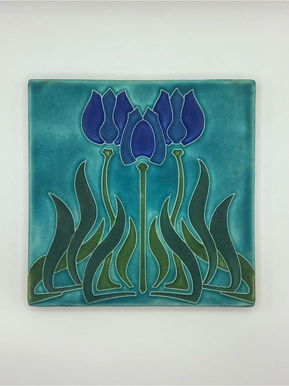 Motawi Tileworks Purple Tulip Ceramic Wall Plaque GUC